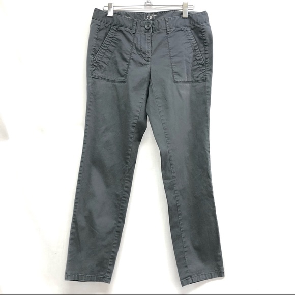 LOFT Relaxed Skinny Cropped Twill Pants - Picture 1 of 7